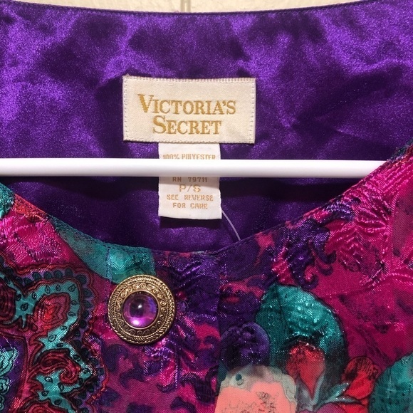 NWT Vintage Victoria’s Secret Gold Label Button Down Sheet Floral Top Small - Picture 4 of 5